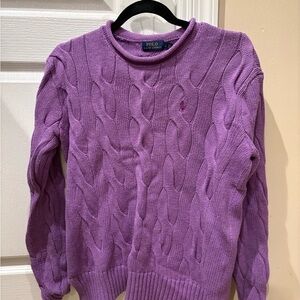 Ralph Lauren Lavender Cable Knit Sweater